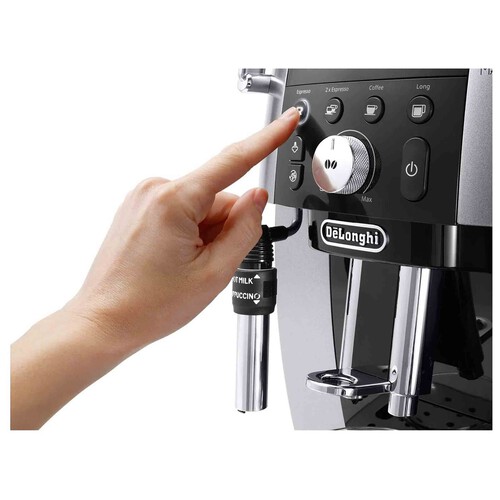 Cafetera espresso superautomática DELONGHI Magnifica S Smart ECAM 250.23.SB, presión 15bar, molinillo, café en grano o molido, sistema Cappuccino, 1450W.