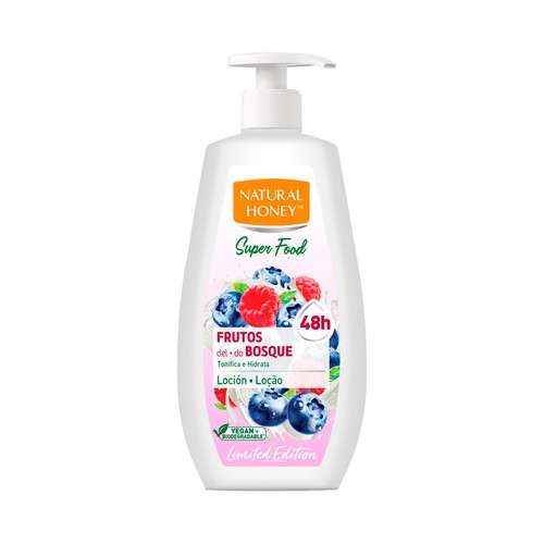 NATURAL HONEY Super food Loción tonificante e hidratante (hasta 48 horas), con frutos del bosque 360 ml.