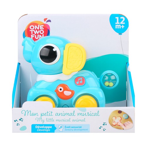 Mi pequeño animal Musical con rueda, ayuda al desarrollo sensorial, modelos surtidos +12 Meses ONE, TWO FUN Baby
