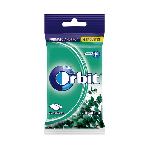 ORBIT Chicles sabor a eucalipto ORBIT paquete 4 barritas.14 g.