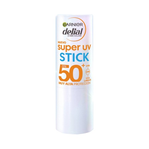 DELIAL Super uv de Garnier Protector solar facial en stick con FPS 50+ (muy alto).