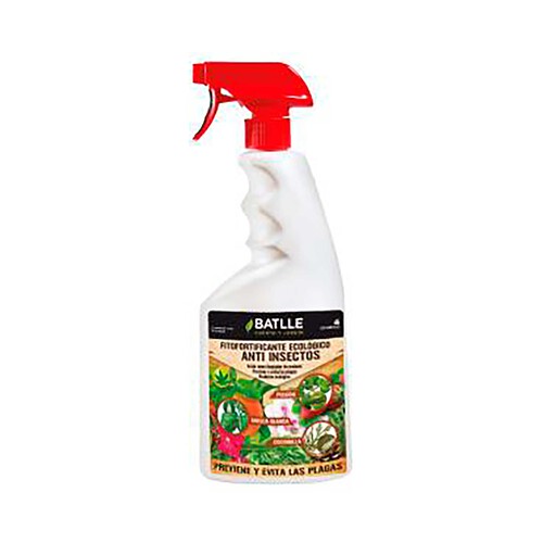 Fitofortificante ecológico de triple acción frente al ataque de plagas y enfermedades (hongos, insectos y ácaros) BATLLE spray de 750 mililitros.