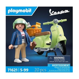 Imagen de 1969 Vespa 150 Sprint Veloce, color verde claro, PLAYMOBIL.