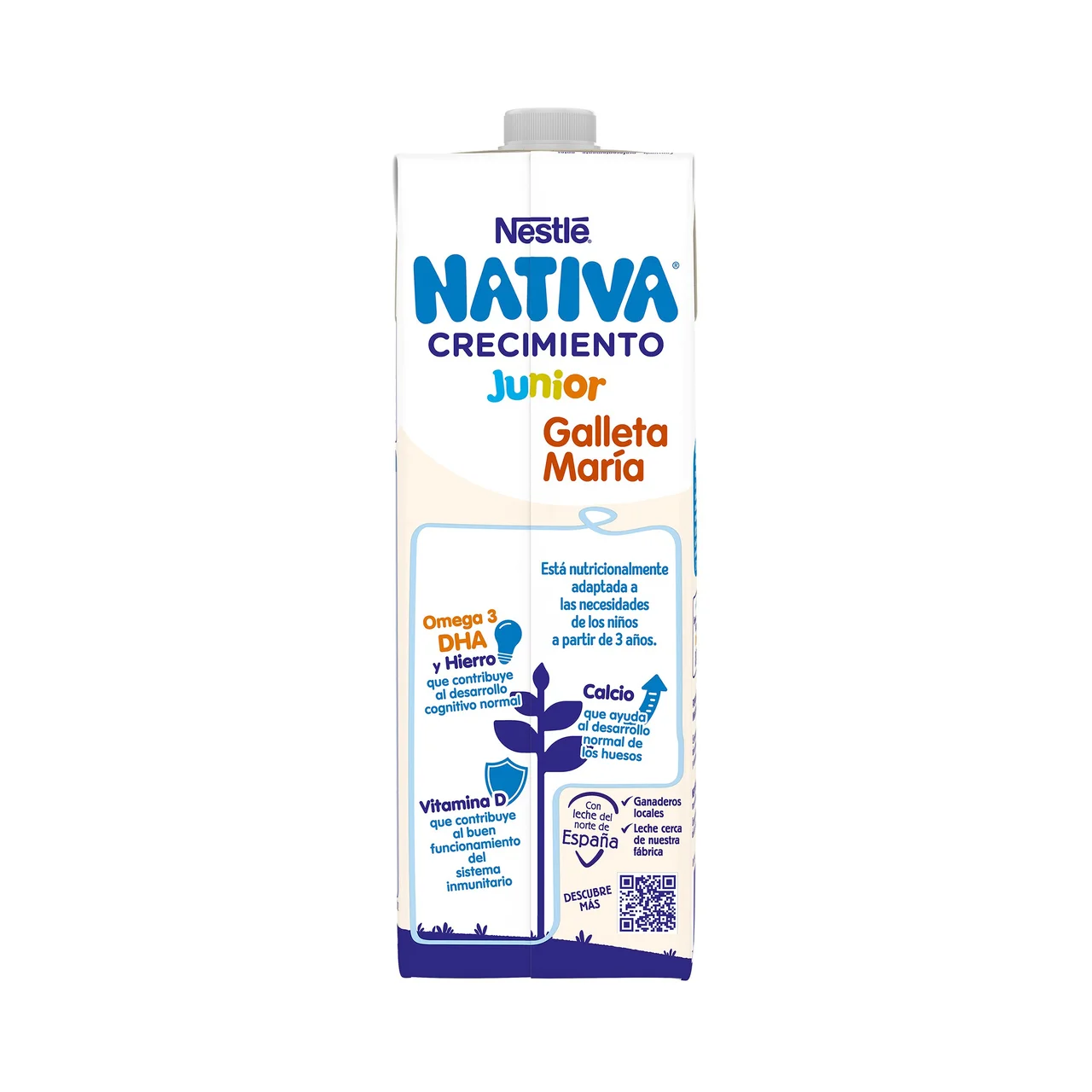 Junior de Nestlé Leche de crecimiento con sabor a galleta Maria, a partir de 3 años 1 l.