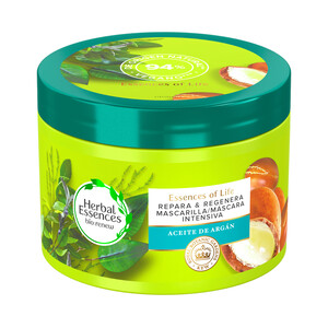 HERBAL ESSENCES Mascarilla capilar reparadora y regeneradora con aceite de argán HERBAL ESSENCES Bio:renew 450 ml.