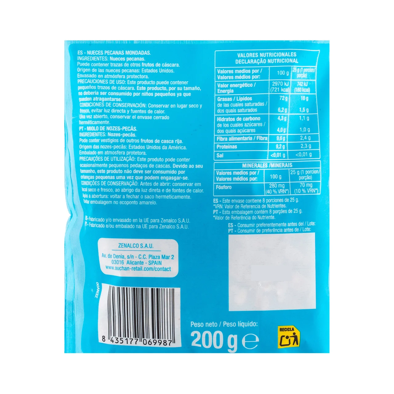 PRODUCTO ALCAMPO Nueces pecanas 200 g.