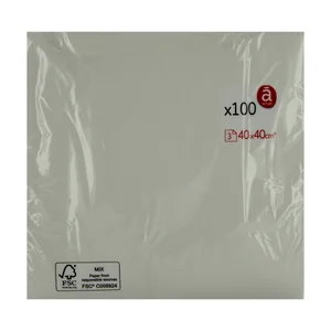 ACTUEL Servilletas de papel desechables blancas, 3 capas 40 x 40 cm ACTUEL 100 uds.