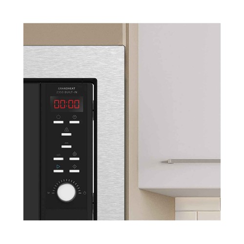 Microondas integrable CECOTEC GrandHeat 2350 Built-In SteelBlack, color inox, capacidad 23L, potencia: 900W, grill: 1000W.