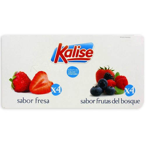 KALISE Yogur de sabor a fresa (4) y frutas del Bosque (4)  8 x 125 g.