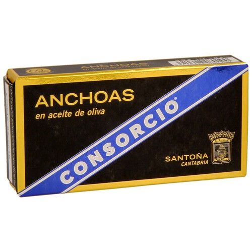 Filetes de anchoa de Santoña en aceite de oliva CONSORCIO 29 g. peso neto escurrido