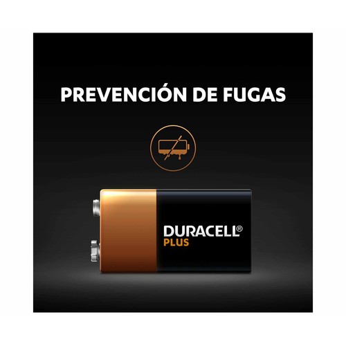 Pila alcalina de petaca, 9V, 6LR61, DURACELL.