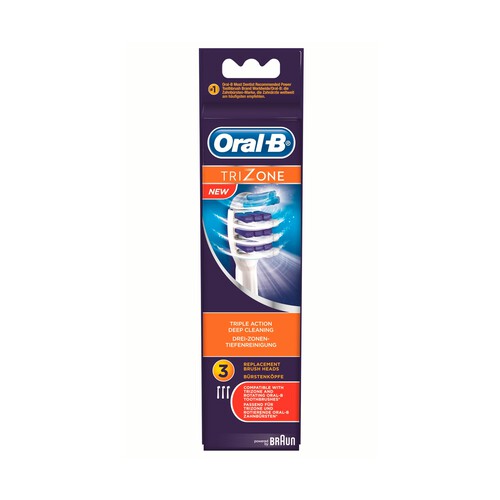 Pack de 3 recambios de cepillo dental eléctrico ORAL-B Trizone EB30.