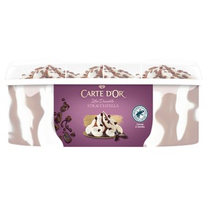 Carte D"or Les Desserts de Frigo Tarrina de Helado de Stracciatella, con Salsa y Trocitos de Chocolate 825 Ml.