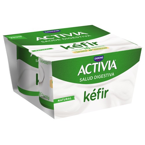 ACTIVIA de Danone Kéfir natural cremoso con probióticos naturales 4 x 125 g.