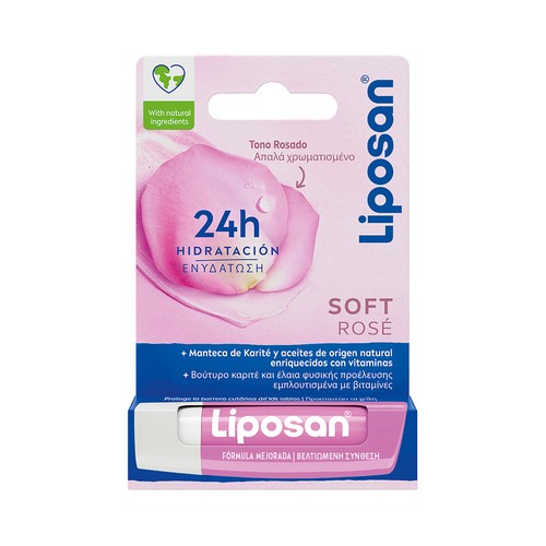 LIPOSAN Soft rosé Protector (bálsamo) labial hidratante.