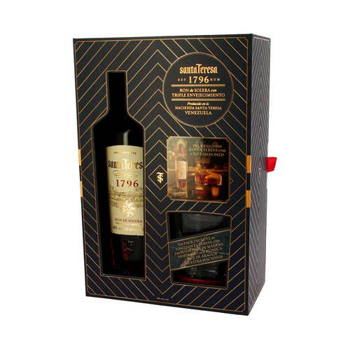 SANTA TERESA 1796 Ron de solera con triple envejecimiento, elaborado en Venezuela botella de 70 cl.