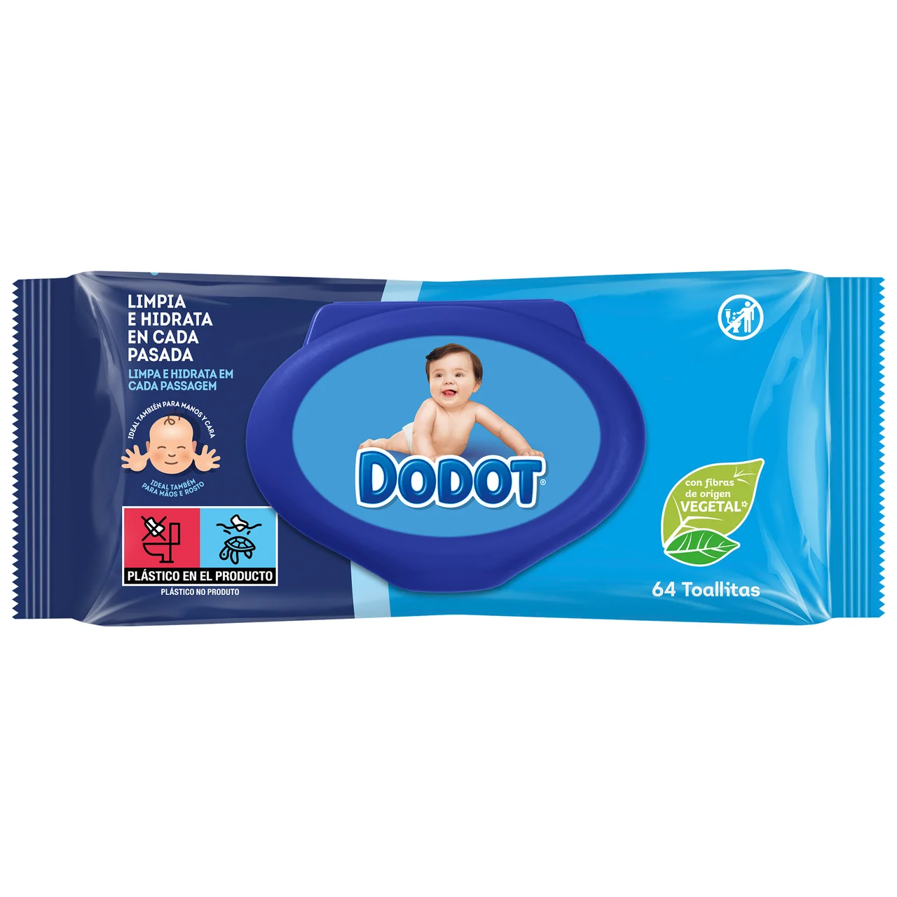 DODOT Toallitas humedas para bebé, aptas para manos y cara DODOT 64 uds.