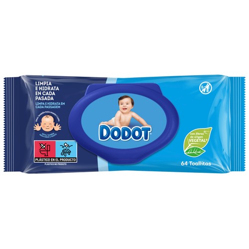 DODOT Toallitas humedas para bebé, aptas para manos y cara DODOT 64 uds.
