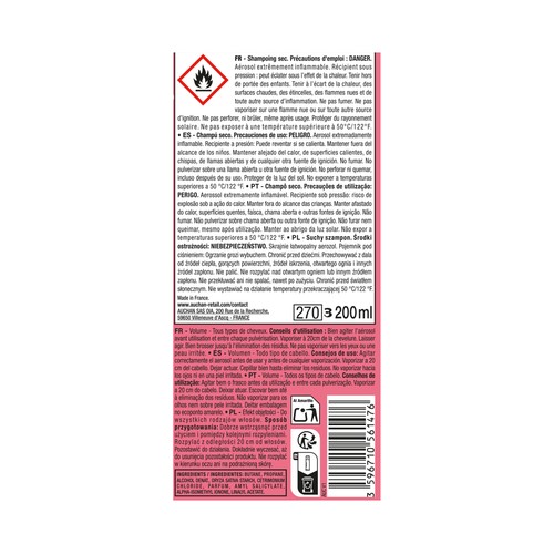 COSMIA Champú seco con efecto volumen, para todo tipo de cabellos 200 ml.
