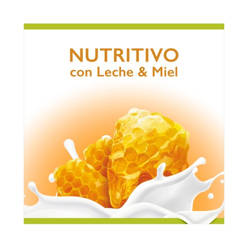 PALMOLIVE Natural balance Gel de baño o ducha textura crema, con leche nutritiva y extracto de miel 600 ml.