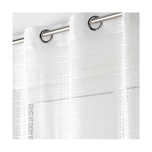 Cortina con anillas de malla Naomie 140 x 280 cm Blanco, DOUCEUR.