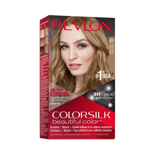 REVLON Colorsilk tono 61 Rubio oscuro Coloración permanente sin amoniaco.
