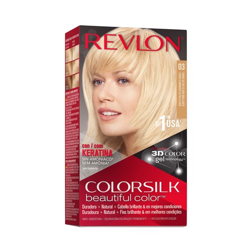 REVLON Colorsilk Tinte de pelo tono 03 Rubio ultra claro brillante.