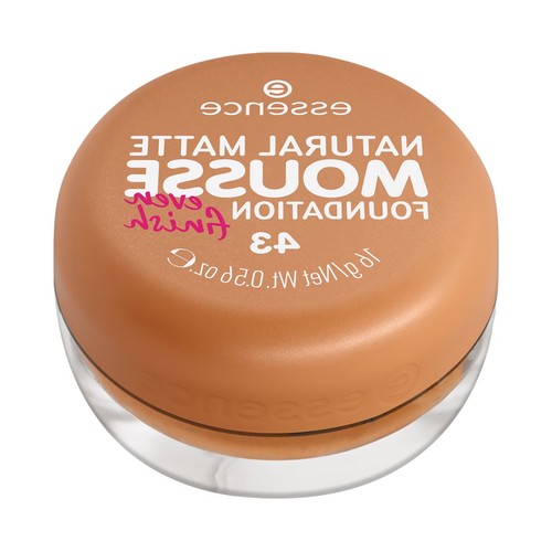 ESSENCE Natural matte mousse tono 43 Base de maquillaje mousse, cobertura media, aspecto mate natural.