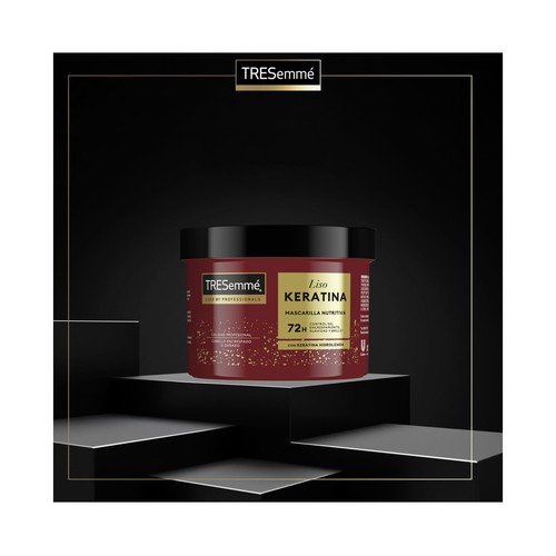 TRESEMMÉ Liso keratina Mascarilla capilar nutritiva intensiva para cabellos encrespados y sin brillo 440 ml.