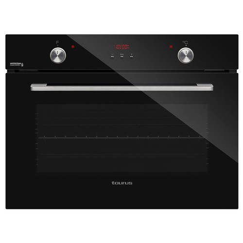 Horno integrable multifunción TAURUS HM750BKD, programable con panel en cristal negro, capacidad: 50L., A, A: 45,5cm, H: 59,5cm, F: 55cm.