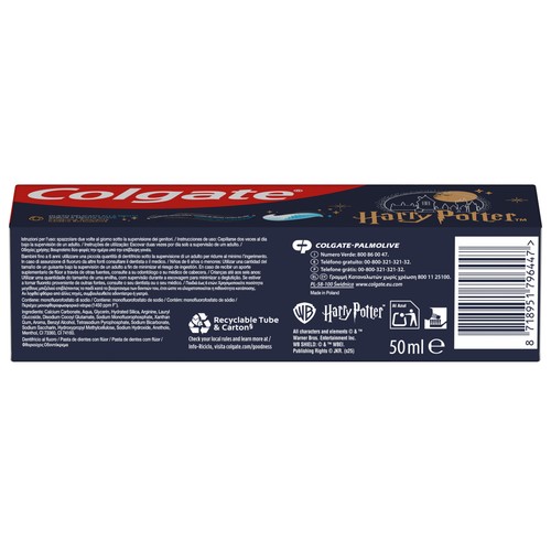 COLGATE Harry Potter Pasta de dientes infantil con protección anti caries, para niños de más de 6 años 50 ml.