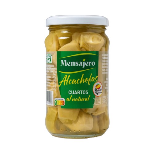 MENSAJERO Alcachofas en cuartos al natural - Tarro 175g.