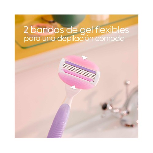 VENUS Breeze de Gillette Maquiniila depilación femenina + 4 cabezales de triple hoja.