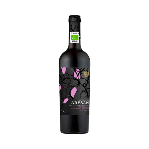 ARESAN Vino tinto ecológico y vegano con IGP Vinos de la Tierra de Castilla botella 75 cl.