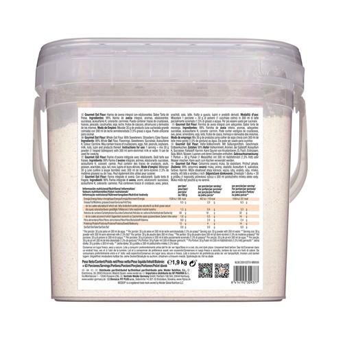 WEIDER Harina de avena sabor tarta de fresa 1,9 kg.