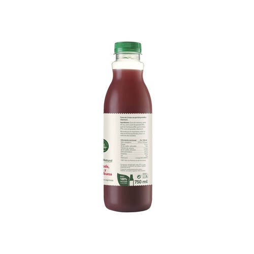 VÍA NATURE Zumo de granada, fresa y frambuesa VIA NATURE 750 ml.
