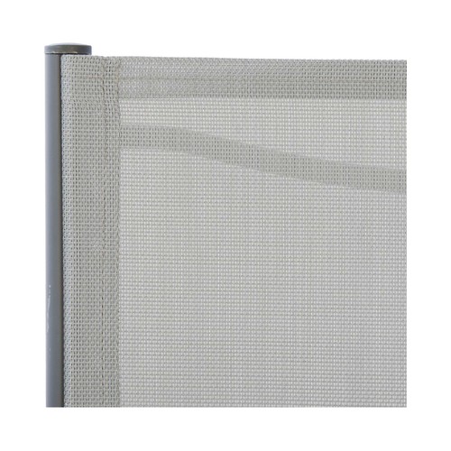 Silla de jardín apilable de acero con asiento y respaldo textil color gris, GARDEN STAR ALCAMPO.