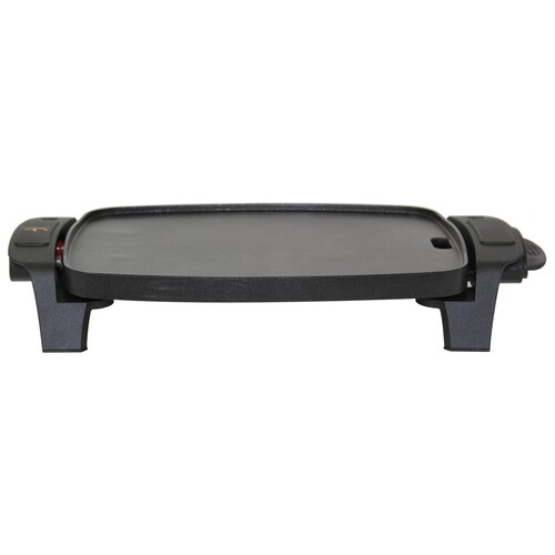 Plancha de asar JATA GR205, 1000W, superficie 28 x 22 centímetros, termostato regulable extraible, asas de toque frío.