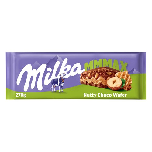 MILKA Chocolate con leche, barquillo y avellanas 270 g.