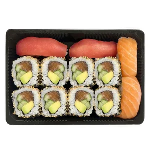 SUSHI GOURMET Bandeja 2 sushi salmón, 2 sushi atún y 8 california salmón 270 g..