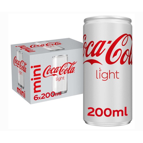 COCA COLA LIGHT Refresco de cola light lata pack 6 uds. 20 cl.