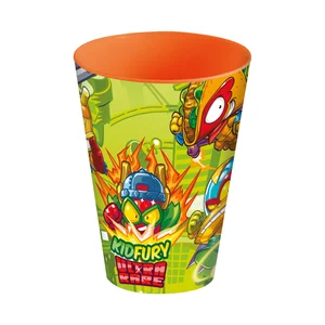 Vaso grande infantil de plástico con 0,43 litros de capacidad y diseño SUPERZINGS.