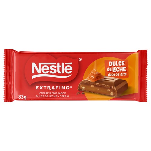 NESTLE Extrafino Chocolate relleno dulce de leche 83 g.