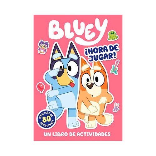 Libro de actividades con pegatinas ¡Hora de jugar! Edición en español. Bluey.