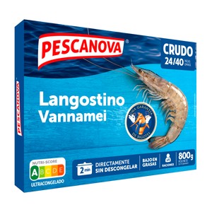 PESCANOVA Langostinos 24/40 crudos grandes, ultracongelados PESCANOVA 800 g (P.N.E)