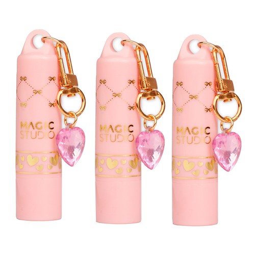 MAGIC STUDIO Brillo de labios con llavero con acabados satinados.