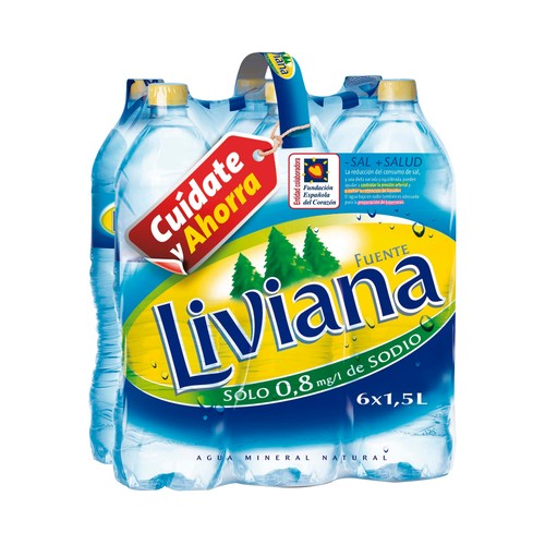 FUENTE LIVIANA Agua mineral pack de 6 uds. x 1,5 l.
