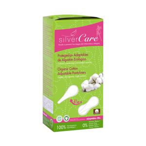 Imagen de SILVERCARE Salvaslips adaptables, fabricados con algodón de procedencia ecológica SILVERCARE 30 uds.