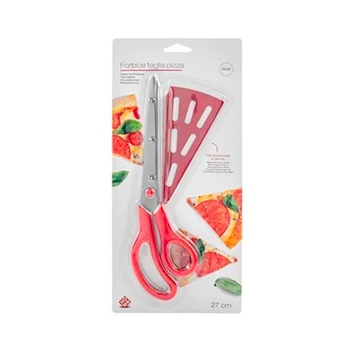 Tijeras corta pizza con mango rojo 27cm. PENGO
