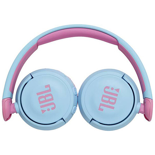 Auriculares bluetooth para niños tipo diadema JBL JR 310 BT, control de volumen, color azul y rosa.